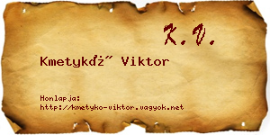 Kmetykó Viktor névjegykártya